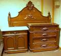 Threepiece Victorian Renaissance Revival Carved Walnut Bedroom Set