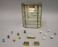 Collection of Thimbles and Three Small Boxes with a Display Cabinet