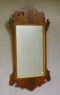 Chippendalestyle Inlaid Mahogany Veneer Mirror