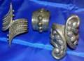 Three Mexican Silver Hinged Cuff Bracelets