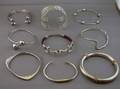 Nine Modern Silver Bangles