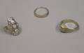 14kt White Gold Art Deco Three Stone Diamond Ring a 14kt Gold and Diamond Ring and a Diamond Band