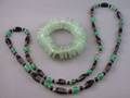 Art Deco Laliquestyle Disk Bracelet and Beaded Necklace