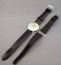 Boxed 14kt White Gold and Diamond Henri Pirot Tuxedo Watch