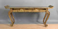 Giltwood console with a mirrored top