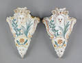 Pair of faience wall pockets 19th c