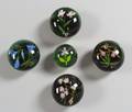 Five Paul Stankard Green Floral Glass Paperweights