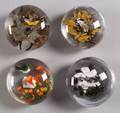 Four Rick Ayotte Bird Glass Paperweights