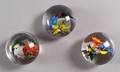 Three Rick Ayotte Hummingbird Glass Paperweights