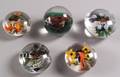Five Rick Ayotte Bird Glass Paperweights