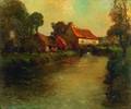 George Ames Aldrich American 18721941 Cottages by a Stream