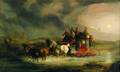 Attributed to Charles Cooper Henderson British 18031877 Crossing The Ford