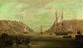 Robert Salmon AngloAmerican 17751858 Harbor View wtih British Vessels