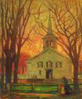 Robert Henry Logan American 18741942 Church with Figures