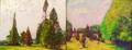 Robert Henry Logan American 18741942 Lot of Two Rural Landscapes With Fields and Cypress