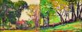Robert Henry Logan American 18741942 Lot of Two Rural Landscapes The Farmhouse and The Stone Wall