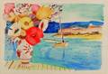 Charles Levier FrancoAmerican 19202004 Bouquet of Flowers at the Harbor