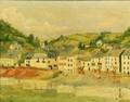 Albert Raty Belgian 18891970 Village at the Rivers Edge