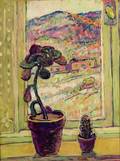 Russell K Cheney American 18811945 Potted Plants on a Window Sill