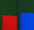 Calvert Coggeshall American 19071990 Diptych Compositions in Red Blue and Green