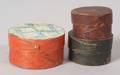 Three Round Miniature Painted Boxes