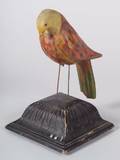 Carved and Painted Wooden Parrot on Stand