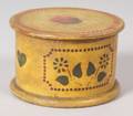 Stencil Decorated Round Covered Wooden Box