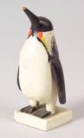 Carved and Painted Wooden Penguin Figure