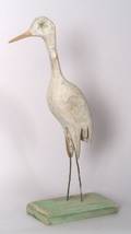 Carved and Painted Wooden Egret Figure