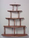 FiveTier Redpainted Wooden Shelf