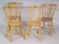 Set of Four Paintdecorated Windsor Side Chairs
