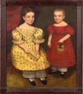 American School 19th Century Portrait of Two Children