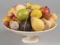 White Marble Compote with Stone Fruit