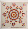 Pieced and Appliqued Cotton Star of Bethlehem Quilt