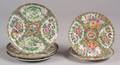 Six Assorted Rose Medallion Porcelain Plates