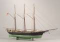 Painted Wooden Schooner Model