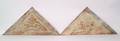 Two Embossed Tin Architectural Triangles