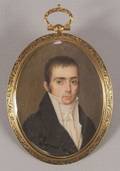 American School 18th Century Miniature Portrait of a Gentleman
