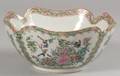 Rose Canton Cut Corner Porcelain Bowl