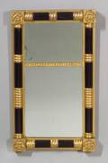 Classical Blackpainted and Gilt Gesso Split Baluster Mirror