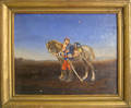 Oil on canvas of a soldier and horse