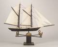 Painted Iron TROIS AMIS Schooner Weather Vane