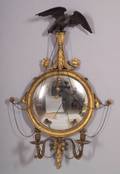 Neoclassical Gilt Gesso and Carved Wood Mirror Sconce