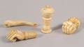 Four Small Carved Whale Ivory Items
