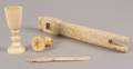 Four Carved Bone and Ivory Items