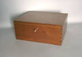 Mahogany lock box with compartmented interior