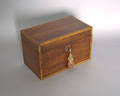 English mahogany tea caddy with inlaid edges
