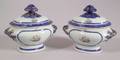 Two Small Chinese Export Porcelain Oval Footed Tureens