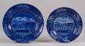 Two Historical Blue and White Transfer Decorated Staffordshire Plates