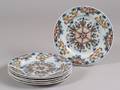 Six Ann Gomm Pattern Delftware Plates